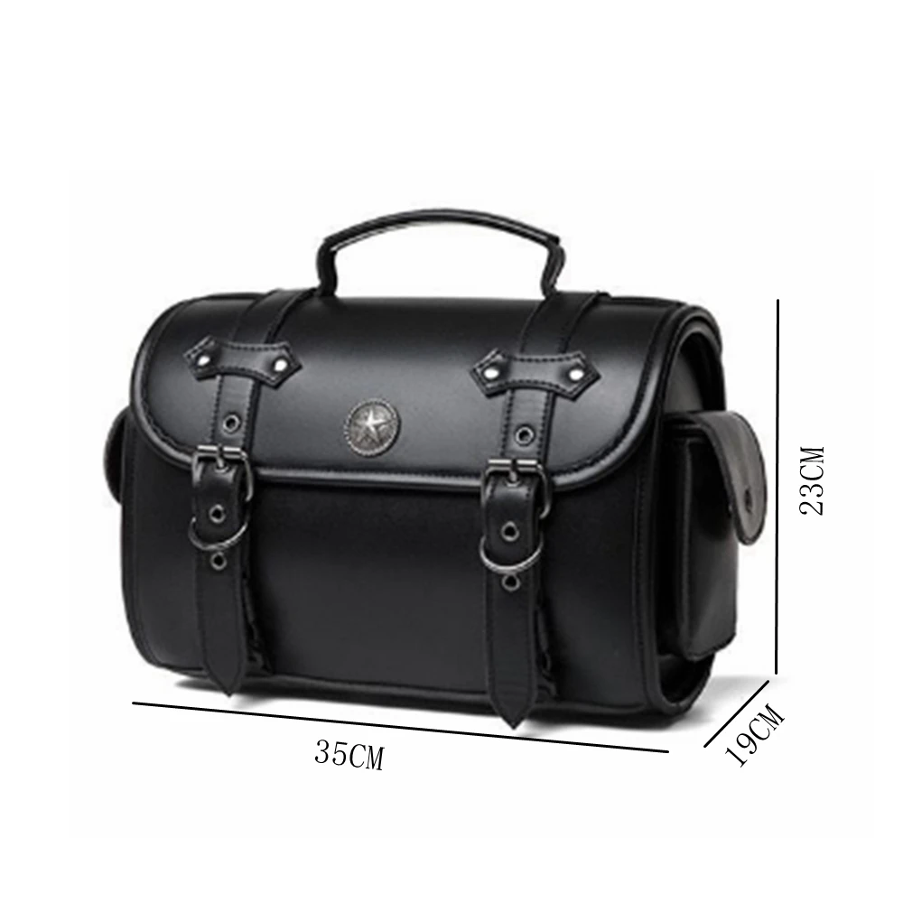 Motorcycle Bag Saddlebags PU Leather Front Fork Tail Saddle Bag Luggage For Harley Chopper Bobber Cruiser Sportster XL 883 1200