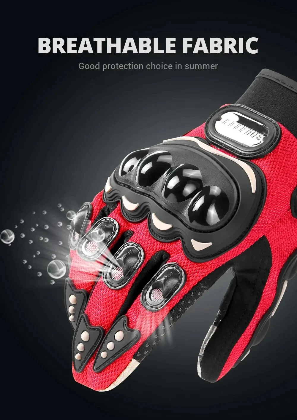 New Motorcycle Glove Breathable Bicycle Motorcycle Full Finger Guantes Motocross Motorbike Breath Mesh Touch Screen Racing Glove