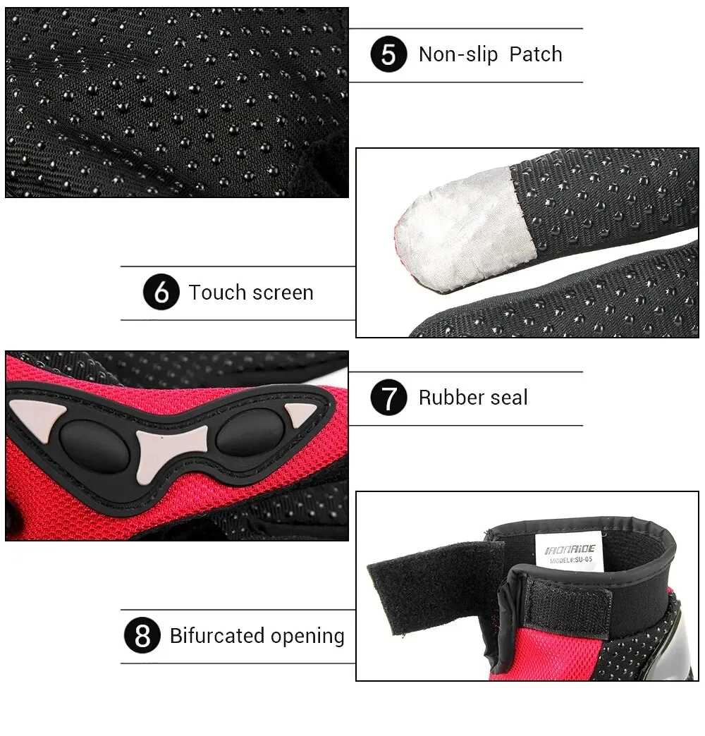 New Motorcycle Glove Breathable Bicycle Motorcycle Full Finger Guantes Motocross Motorbike Breath Mesh Touch Screen Racing Glove