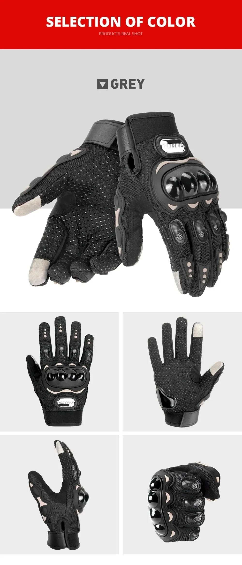 New Motorcycle Glove Breathable Bicycle Motorcycle Full Finger Guantes Motocross Motorbike Breath Mesh Touch Screen Racing Glove