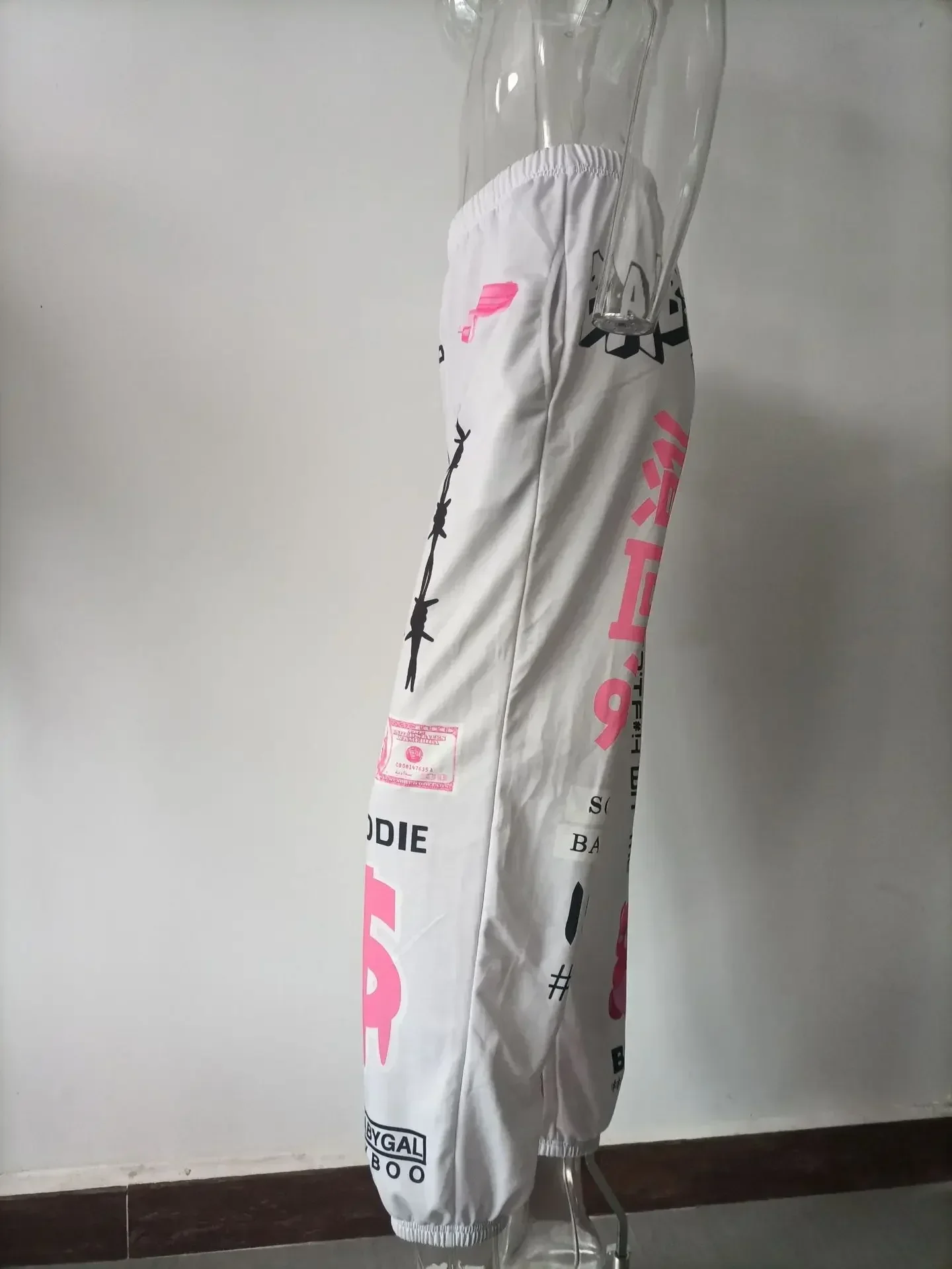 Summer New Printed Fashion Elastic Waist Sports Casual Harlan Pants for Women