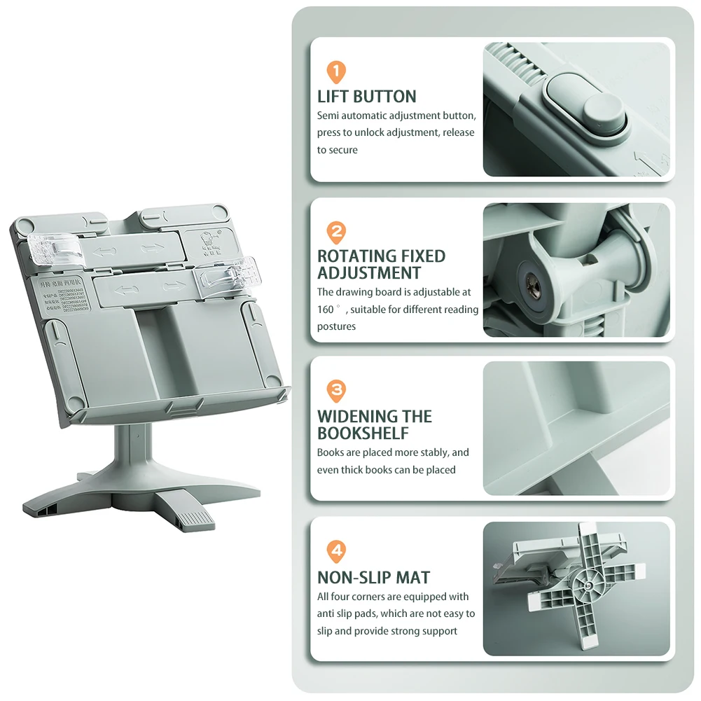 New Lifting Landing Reading Bookshelf Stand Adjustables Tablet Books Holder Multifunctional Bookstand for Home Office Study Room