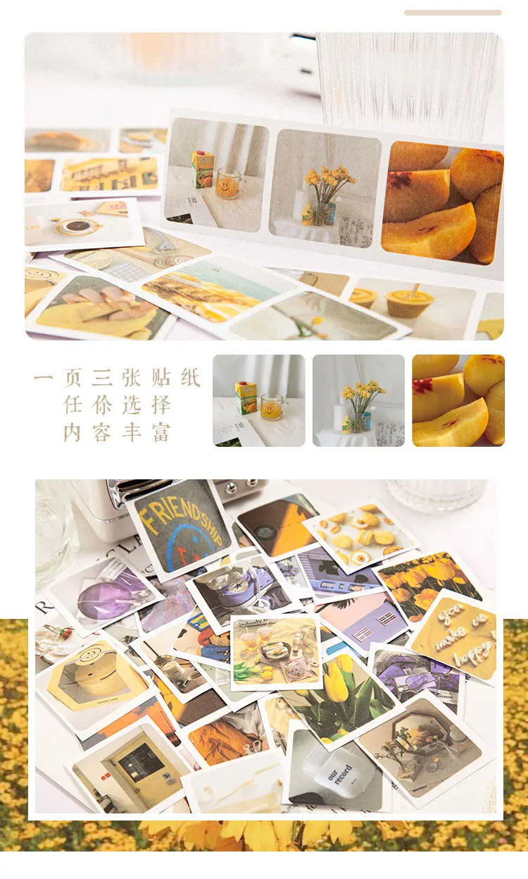 Yoofun 30pcs Aesthetic Stickers Book for Scrapbooking Album Diary Label Material Flower Decorative Paper DIY Cute Stationery
