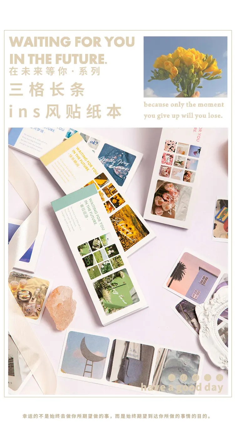 Yoofun 30pcs Aesthetic Stickers Book for Scrapbooking Album Diary Label Material Flower Decorative Paper DIY Cute Stationery