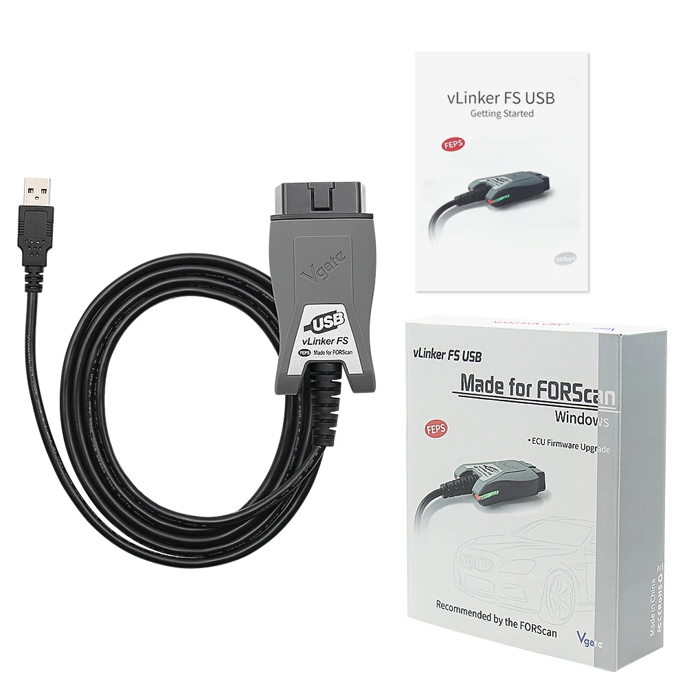 Vgate VLinker FS USB ELM327 For Ford FORScan For Mazda HS MS CAN ELM327 OBD2 Car Diagnostic Scanner Interface Tools OBDII