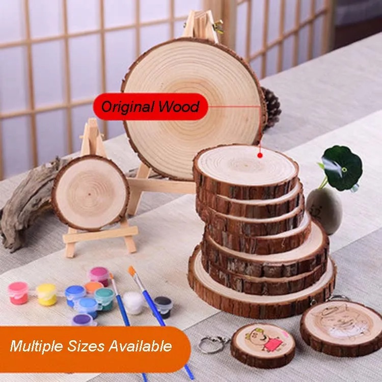 3-16CM Thick Natural Pine Round Unfinished Wood Slices Circles With Tree Bark Log Discs DIY Crafts Wedding Party Painting 1-10pc