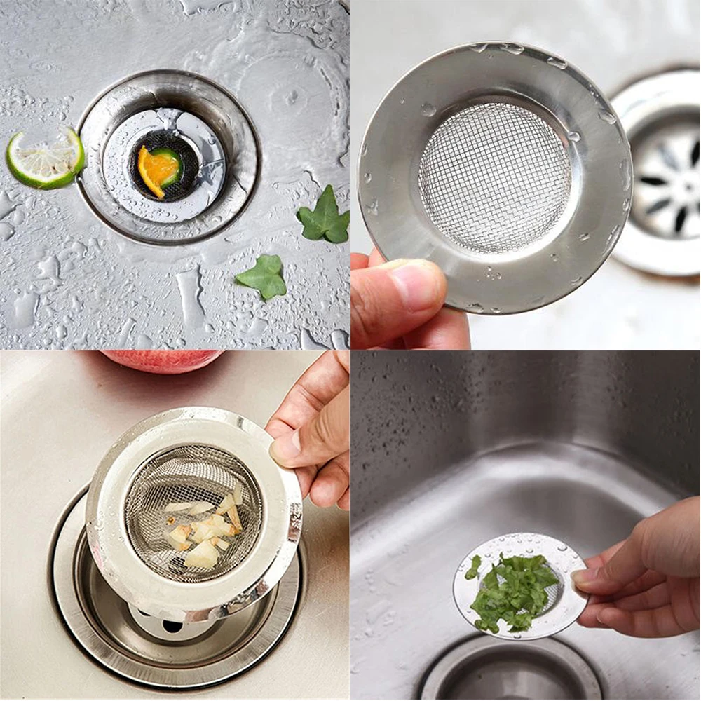 Stainless Steel Bathtub Hair Catcher Stopper Shower Drain Hole Filter Trap Kitchen Metal Sink Strainer Floor Drain