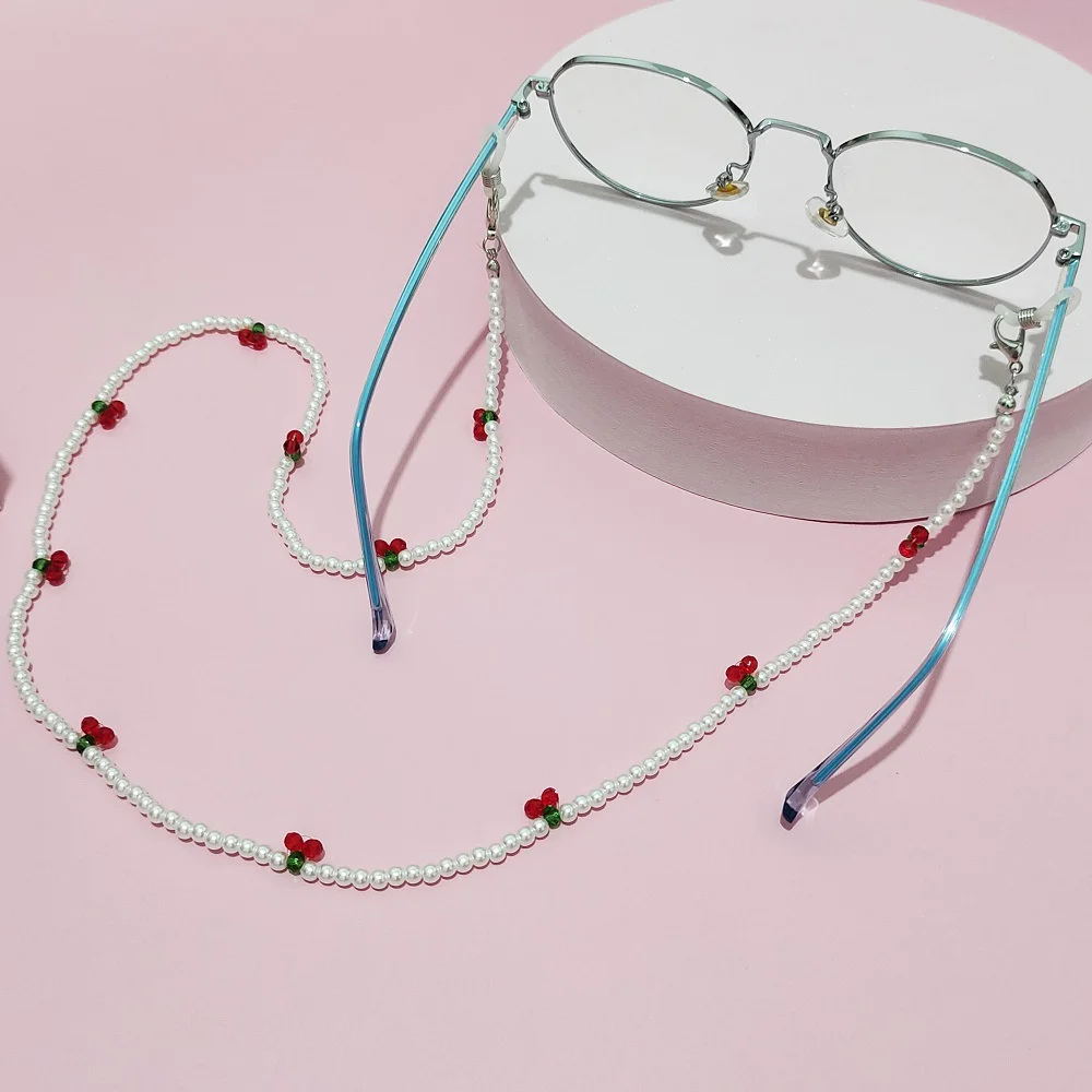 Sunglasses Masking Chains Mask Chains Cherry Eyeglasses Chain For Women Retro Metal Sunglasses Lanyards Eyewear Cord Holder
