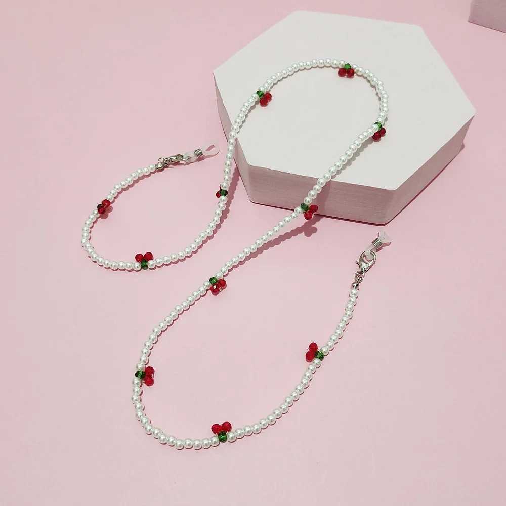 Sunglasses Masking Chains Mask Chains Cherry Eyeglasses Chain For Women Retro Metal Sunglasses Lanyards Eyewear Cord Holder