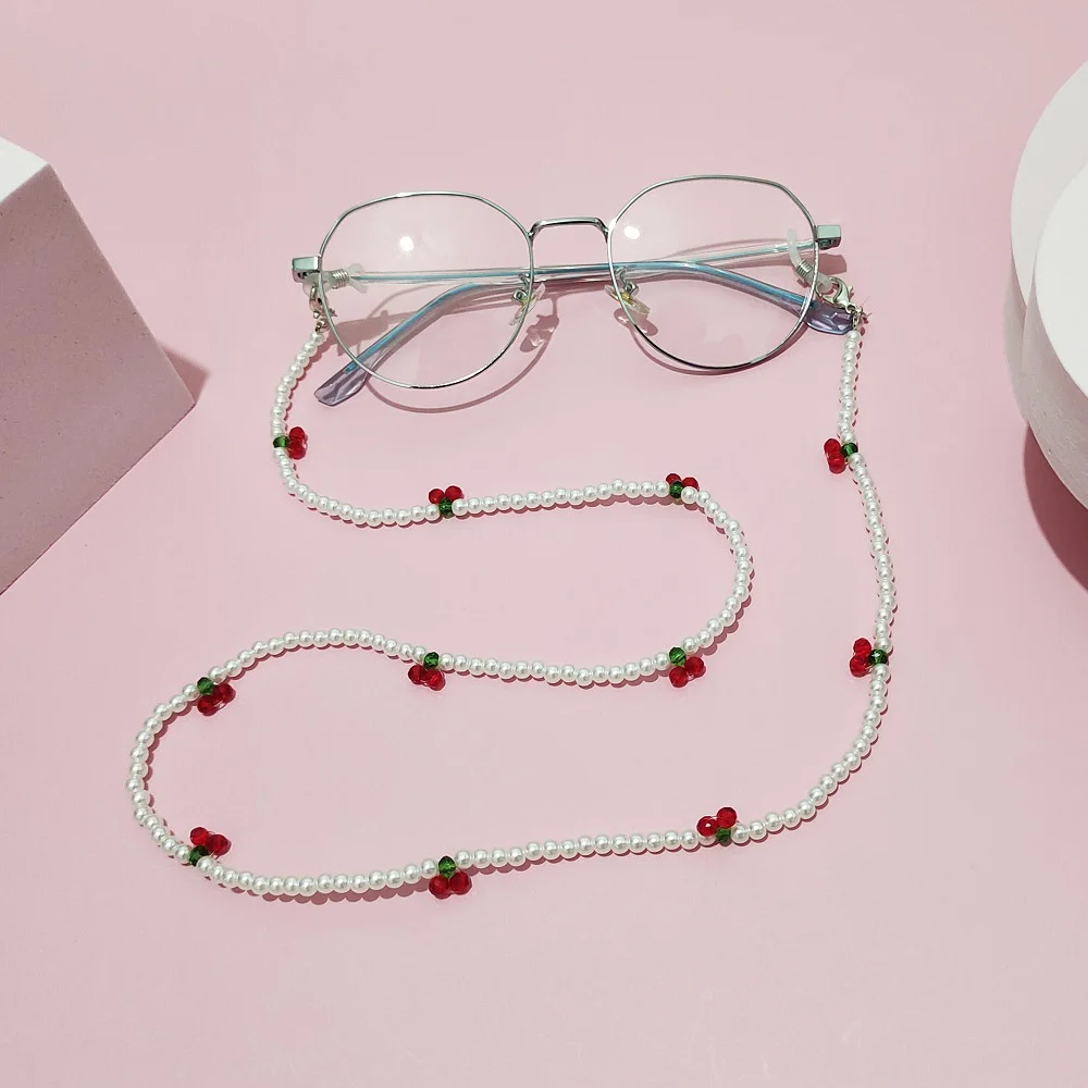 Sunglasses Masking Chains Mask Chains Cherry Eyeglasses Chain For Women Retro Metal Sunglasses Lanyards Eyewear Cord Holder