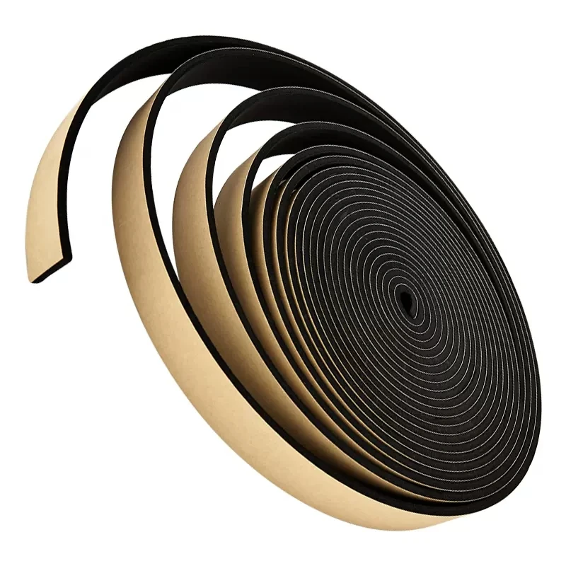 Rubber Self Adhesive Sponge Seal Strip Width10-30mm Thick 2-20mm Single Sided Adhesive EVA Black Foam Anti-collision Seal Gasket