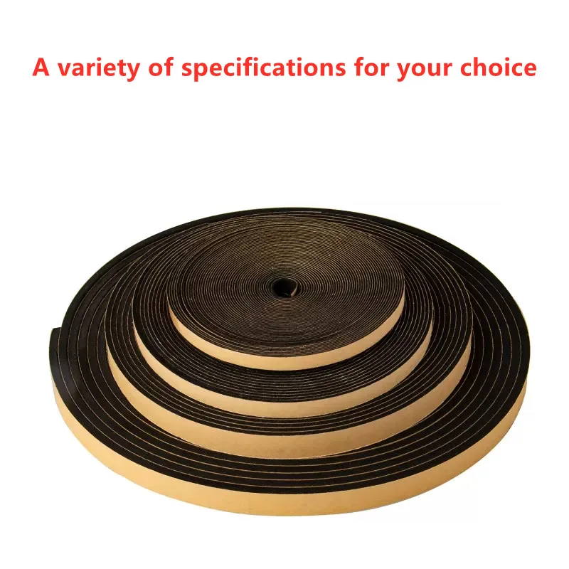 Rubber Self Adhesive Sponge Seal Strip Width10-30mm Thick 2-20mm Single Sided Adhesive EVA Black Foam Anti-collision Seal Gasket