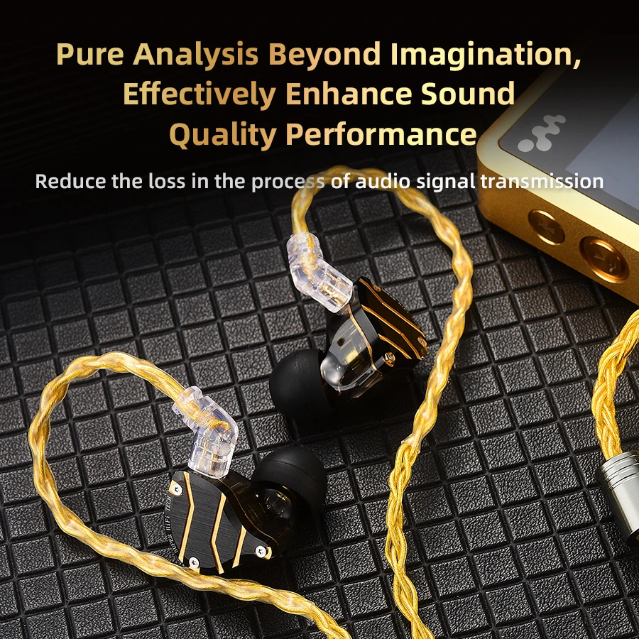 QKZ T1 Earphone Update Cable 3.5mm Jack QDC 0.75mm Connector Wired Headphones For ZXN ZXT VK4 ZX2 ZAX2 KZ EDX ZSN Pro X TRN MT1