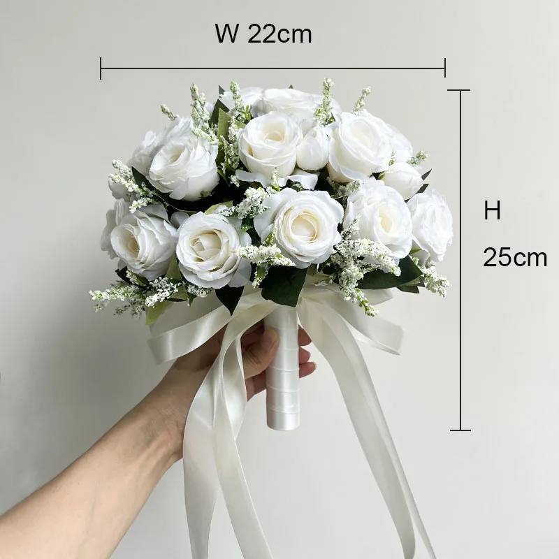 Bride Bouquet Wedding Accessories Silk Roses Artificial Flowers Bridesmaid Bouquet Groom Boutonniere Corsage Wedding Party Decor