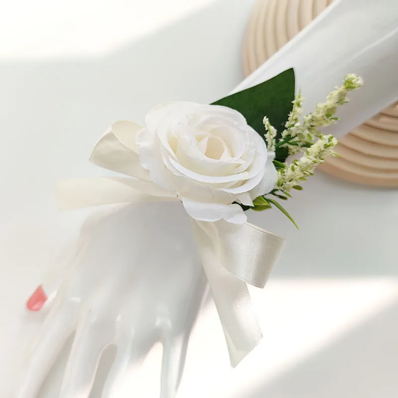 Bride Bouquet Wedding Accessories Silk Roses Artificial Flowers Bridesmaid Bouquet Groom Boutonniere Corsage Wedding Party Decor