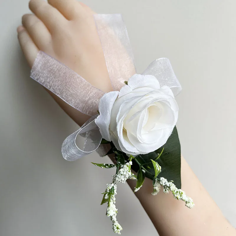 Bride Bouquet Wedding Accessories Silk Roses Artificial Flowers Bridesmaid Bouquet Groom Boutonniere Corsage Wedding Party Decor