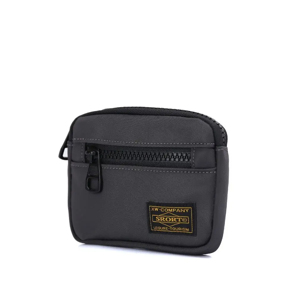 Casual Men's Coin Purse Canvas Zipper Short Wallet Retro Key Holder Small Money Bag Trend Youth Mini Handbag