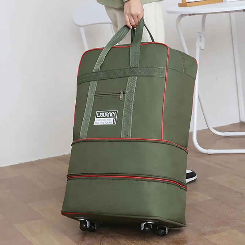 Folding Travel Bag, Luggage Compartment, Swivel Wheel Storage Box, Large Capacity Telescopic Luggage Bag, Overnight Bag