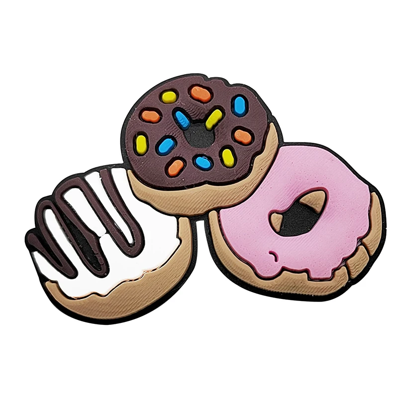 Cute Doughnut Shoe Charms Pin for Crocs Accessories Charms Clogs Bubble Slides Shoe DIY Shoe Decoration Buckle Party Gifts