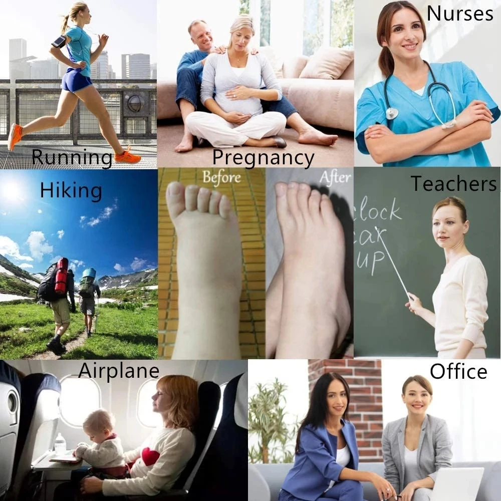 3Pairs Compression Socks Women Men Knee Stocking 20-30mmHg Edema Diabetes Varicose Veins Nurse Compression Socks Running Sock