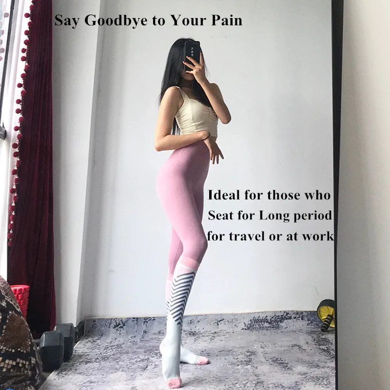 3Pairs Compression Socks Women Men Knee Stocking 20-30mmHg Edema Diabetes Varicose Veins Nurse Compression Socks Running Sock