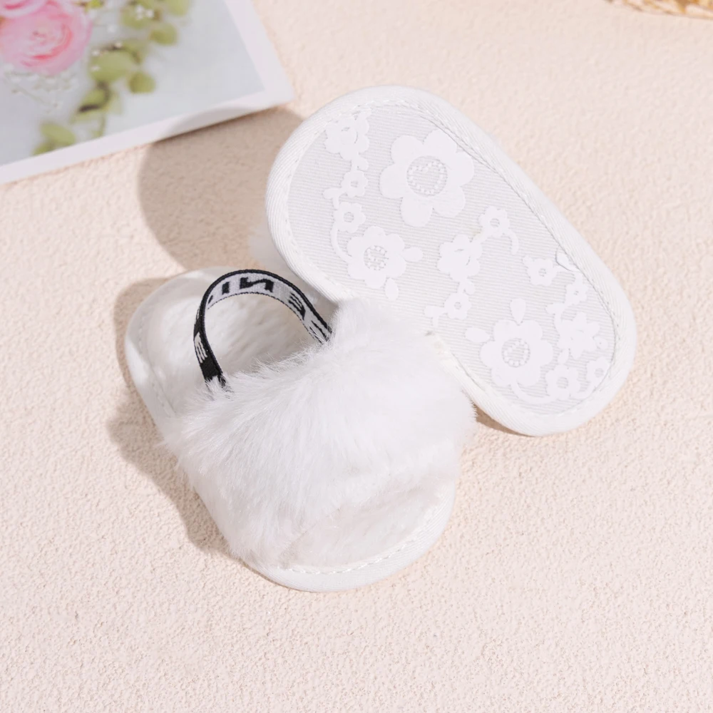Hot Sale Soft Bottom Breathable Baby Shoes 0-18 Months Simple Elastic Walking Shoes Indoor Baby Girls Non-slip Fur Sandals