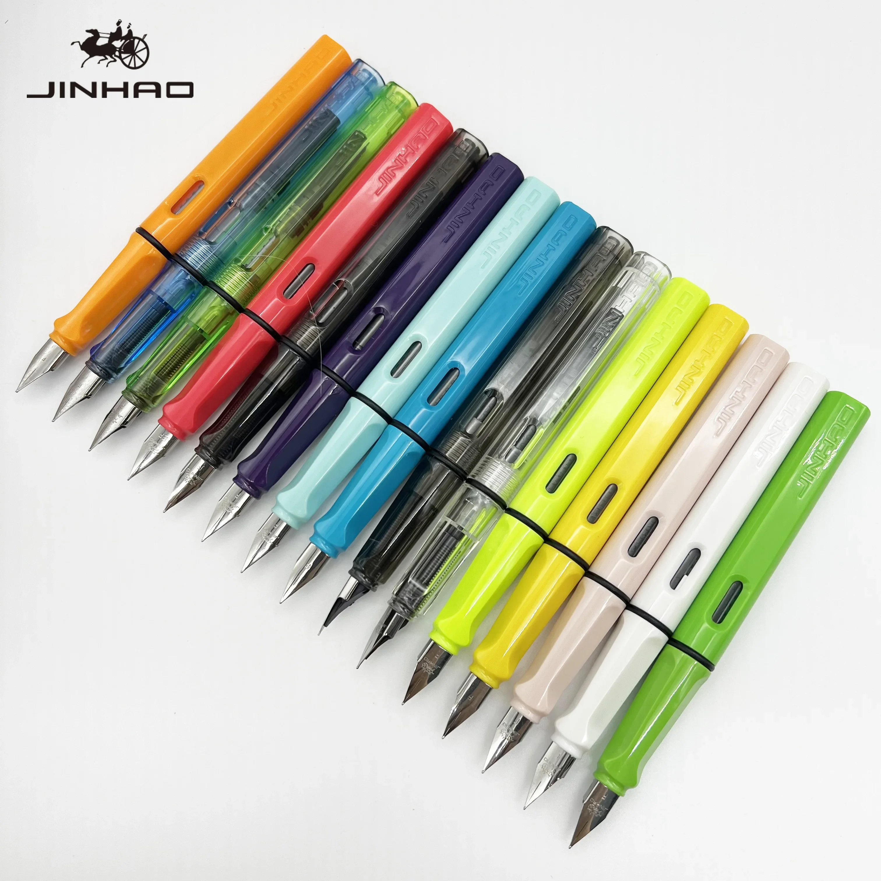 JINHAO 619 Fountain Pen Colorful Student F EF Ink Pen High Quality Calligraphy Pen Stationery School Office Supplies