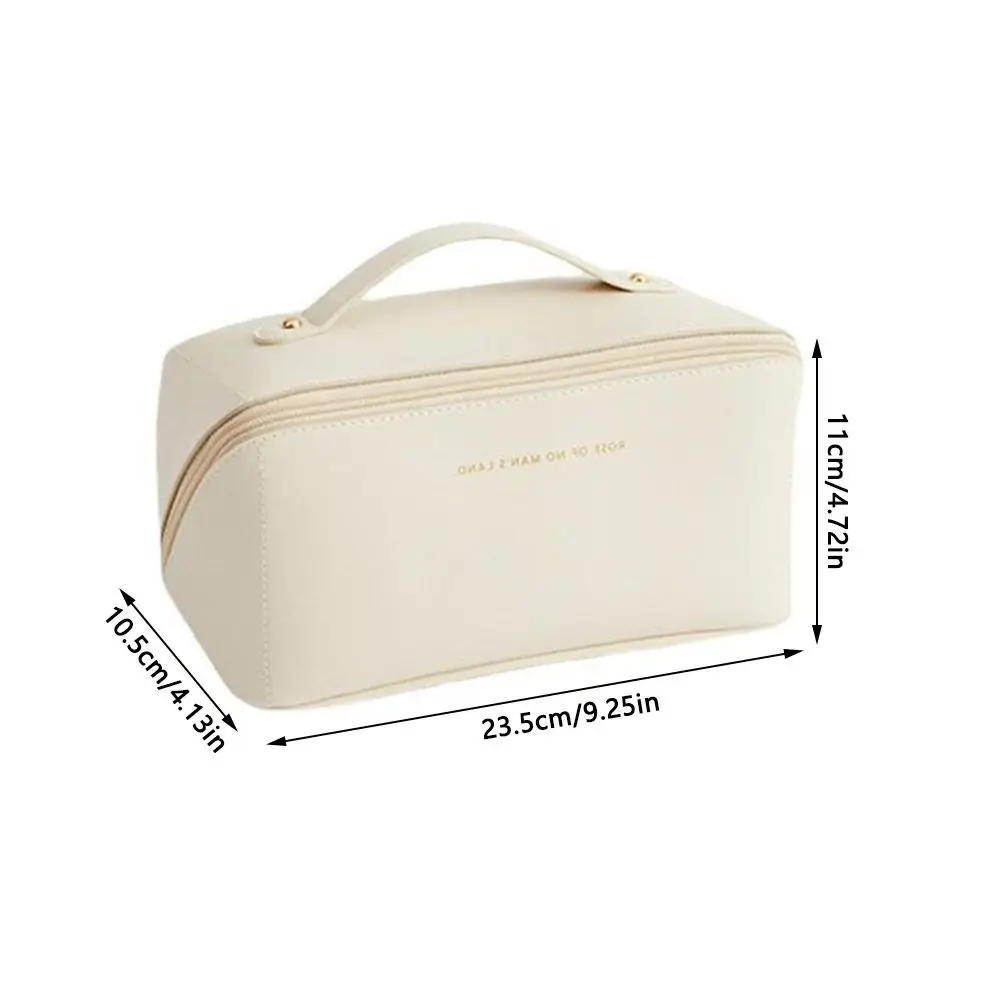 Portable Large Capacity Makeup Travel Cosmetic Bag Organizer with Brushes Slots Dividers Multifunction Storage Case