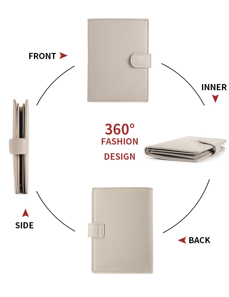 Men's And Women's PU Leather Wallet Travel Passport Wallet Multi Card Slot Credit Card Holder Wallet Travel Accessories