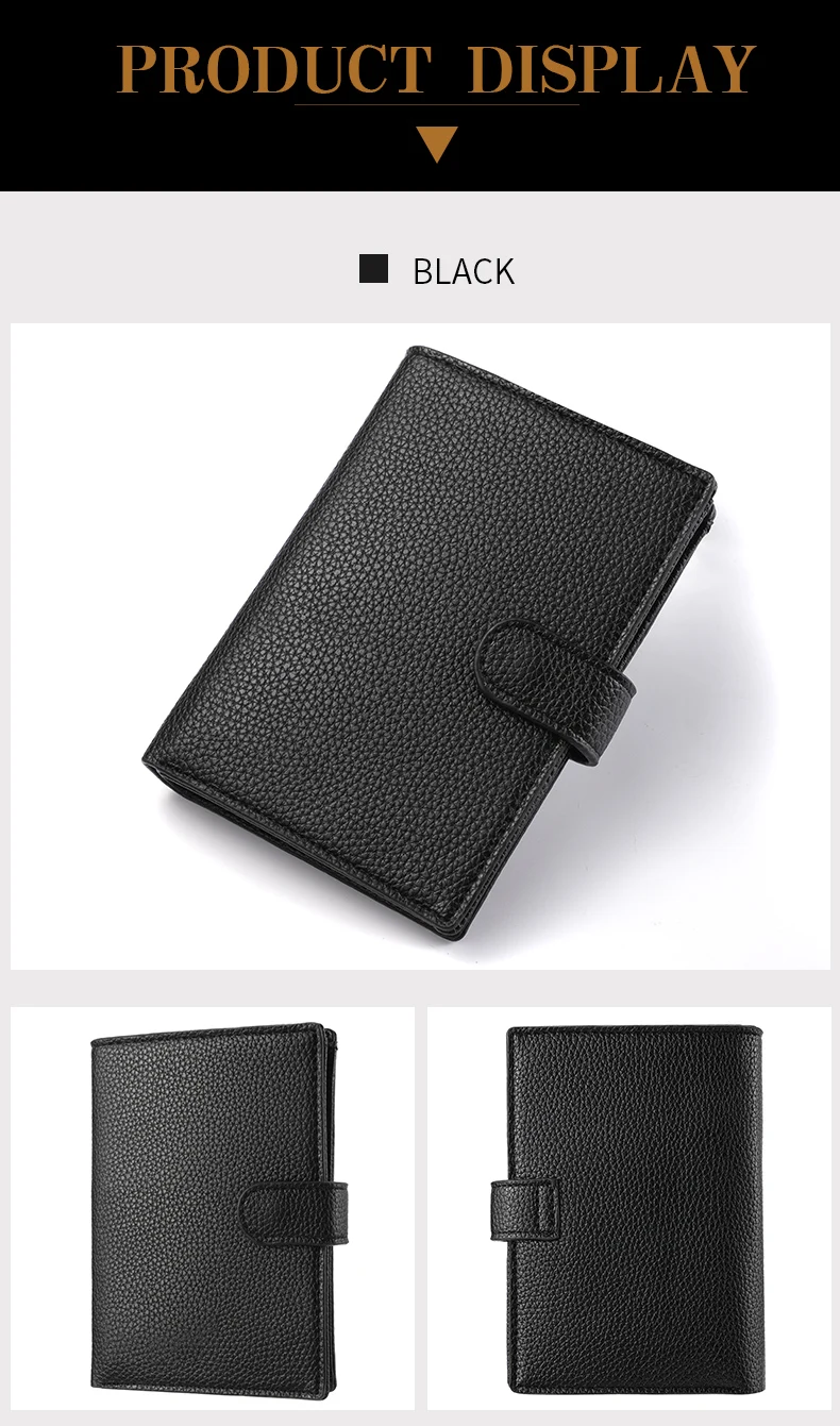 Men's And Women's PU Leather Wallet Travel Passport Wallet Multi Card Slot Credit Card Holder Wallet Travel Accessories