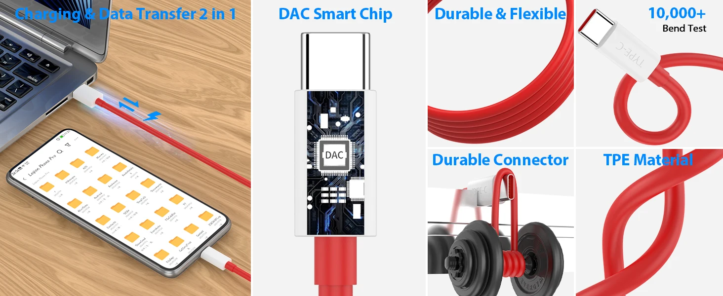 For OnePlus 80W SuperVOOC EU Fast Wall Charger For OnePlus 10 Pro 11 12 13 15 Nord 4 5 CE 2 3 Lite OPPO Realme Type C USB Cable
