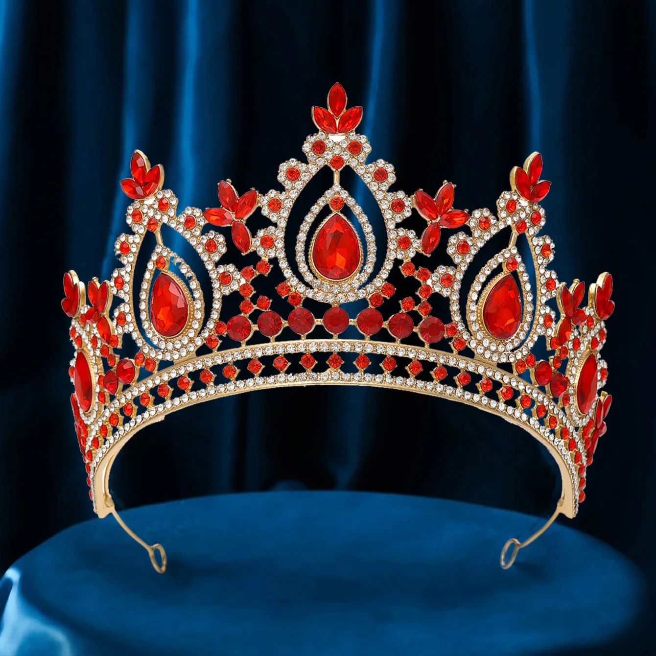 Luxury High Royal Queen Wedding Crown for Women Silver colors Crystal Banquet Tiaras Party Costume Hair Jewelry Accessories