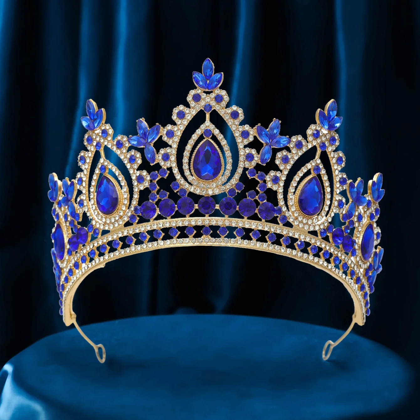 Luxury High Royal Queen Wedding Crown for Women Silver colors Crystal Banquet Tiaras Party Costume Hair Jewelry Accessories