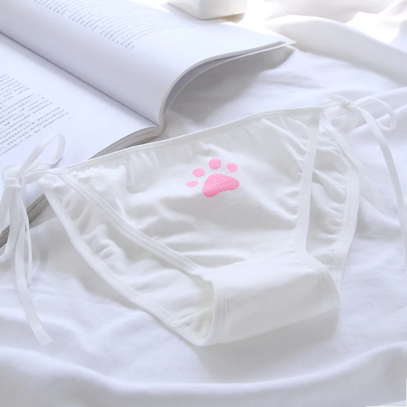 Sexy Bandage Lolita Panties Low Waist Lingerie Cute Claw Women's Briefs Low Waist Animation Underwear
