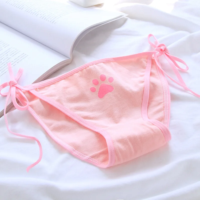 Sexy Bandage Lolita Panties Low Waist Lingerie Cute Claw Women's Briefs Low Waist Animation Underwear
