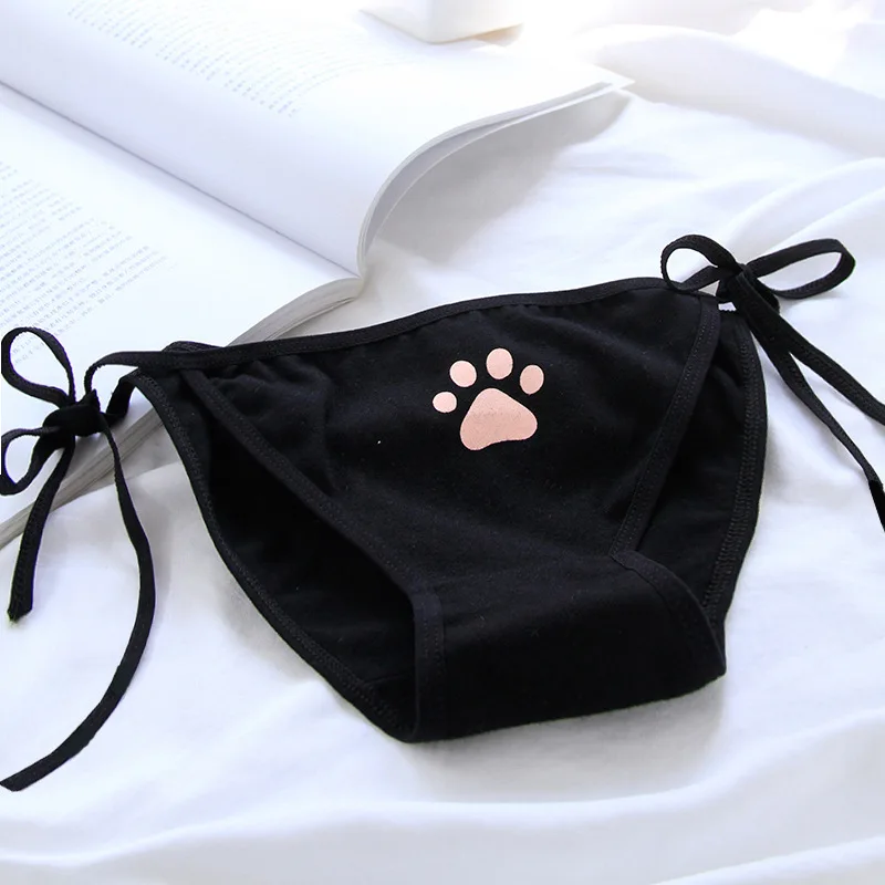 Sexy Bandage Lolita Panties Low Waist Lingerie Cute Claw Women's Briefs Low Waist Animation Underwear
