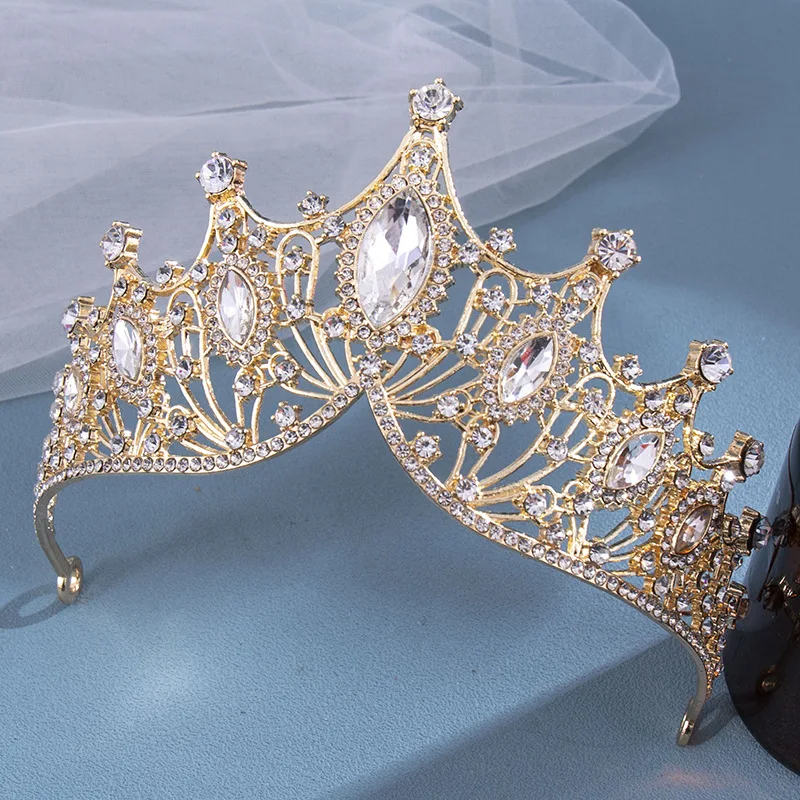 1pc bride rhinestone crown tiara baroque luxury atmosphere alloy crown party princess dress accessories