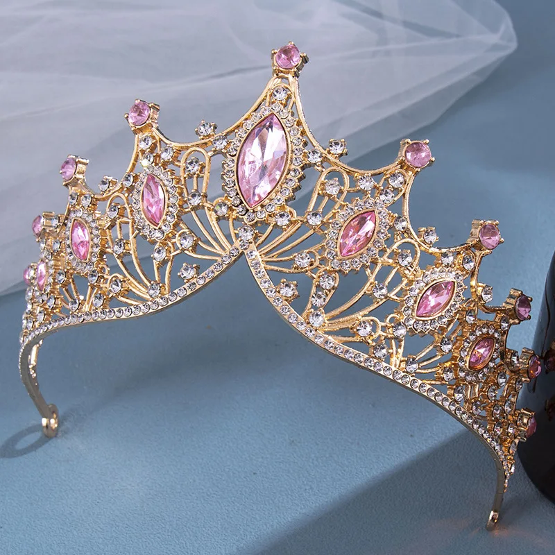 1pc bride rhinestone crown tiara baroque luxury atmosphere alloy crown party princess dress accessories