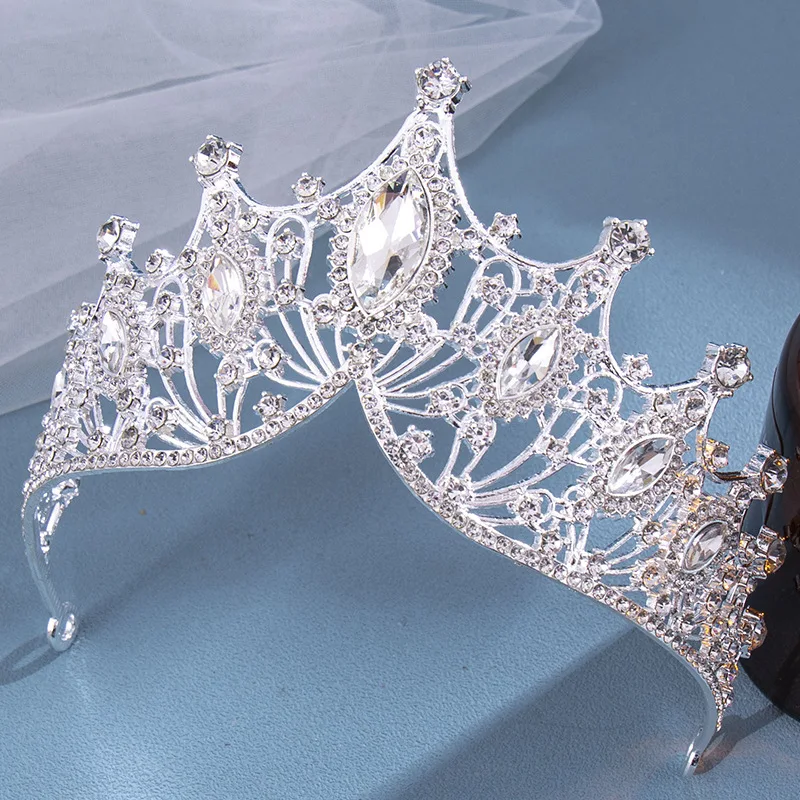 1pc bride rhinestone crown tiara baroque luxury atmosphere alloy crown party princess dress accessories