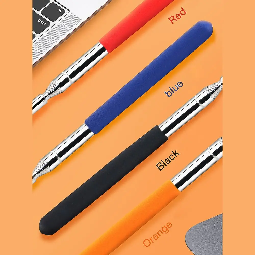 1m/1.2m Retractable Teaching Stick Whiteboard Touch Screen Pointer Stainless Steel Telescopic Rod Handheld