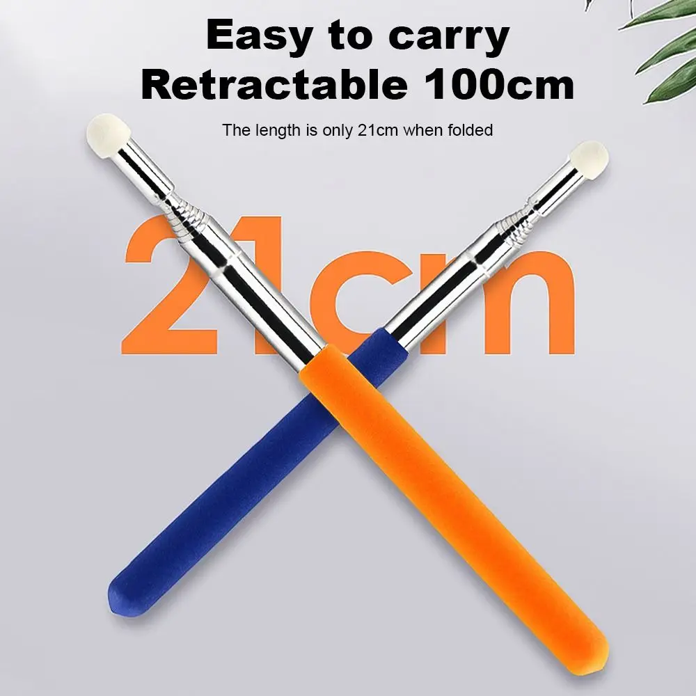 1m/1.2m Retractable Teaching Stick Whiteboard Touch Screen Pointer Stainless Steel Telescopic Rod Handheld