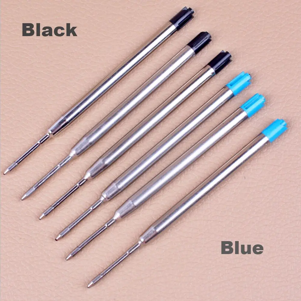 10PCS Fine Cross Style Blue/Black Ink 0.5mm Medium Nib Ballpoint Pen Refills