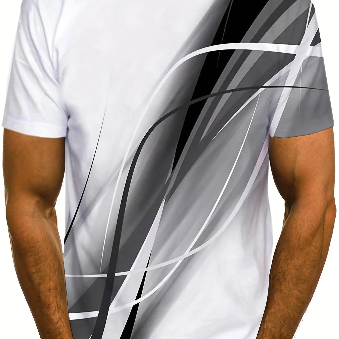 Summer Plus Men's Round Neck 3D Printed T-Shirt With Casual, Simple and Relaxed Style Suitable for Daily Wear and Vacation