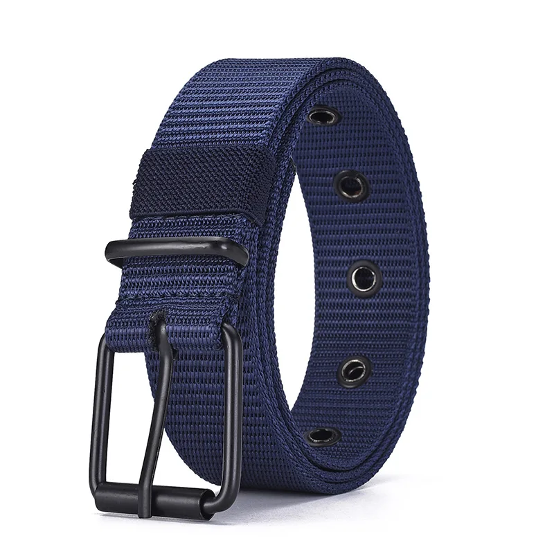 Men's Nylon Belt Porous Canvas Pin Buckle Belt Outdoor Sports Belt Women's Trendy Belt With Jeans Belt For Men Women