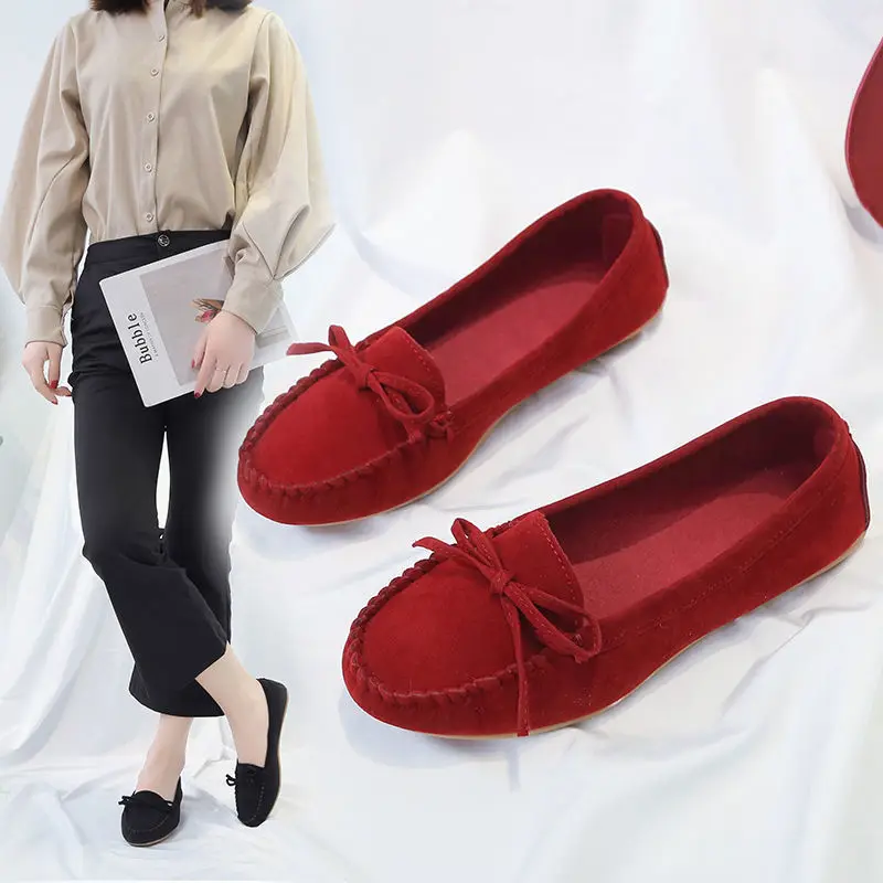 Fashion Women Shoes Slip on Loafers for Ballet Flats Women Suede Casual Sneakers Zapatos Mujer Flat Shoes for Mom Shoes autumn