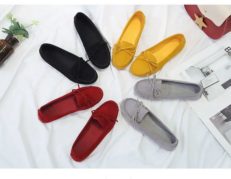 Fashion Women Shoes Slip on Loafers for Ballet Flats Women Suede Casual Sneakers Zapatos Mujer Flat Shoes for Mom Shoes autumn