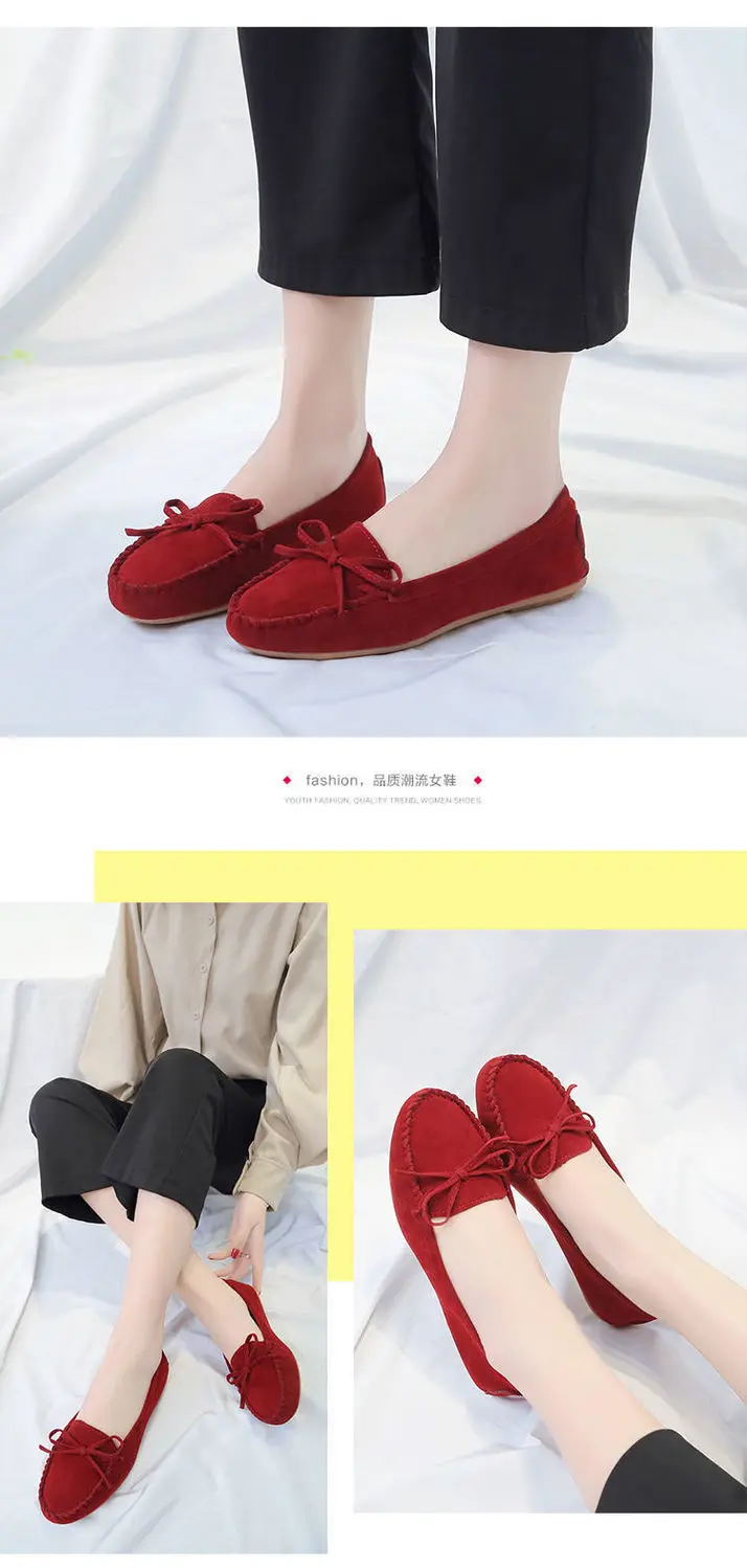 Fashion Women Shoes Slip on Loafers for Ballet Flats Women Suede Casual Sneakers Zapatos Mujer Flat Shoes for Mom Shoes autumn