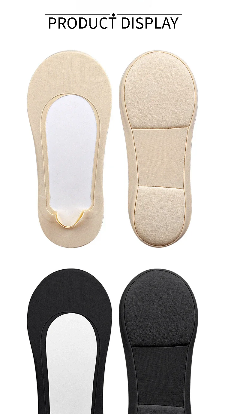 New Women Boat Sock Plantar Fasciitis Shoes Insole Socks Insoles for Feet Shock Absorbing Shoe Sole Invisible Non Slip Shoe Pads