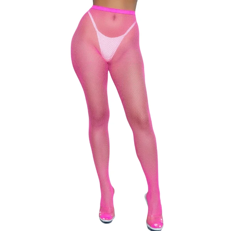 Hot Sale Sexy Tights Club wear Rose Pink Sky Blue Green Small Fishnet Pantyhose for Women's Thigh High Stockings Erotic Lingerie