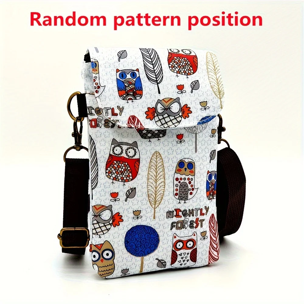 Cute Cat Animal Print Crossbody Bag, Kawaii Fabric Phone Purse, Small Shoulder Bag With Adjustable Strap  Purses and Handbags